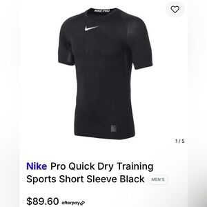 Nike Pro Black Performance Shirt Size Small